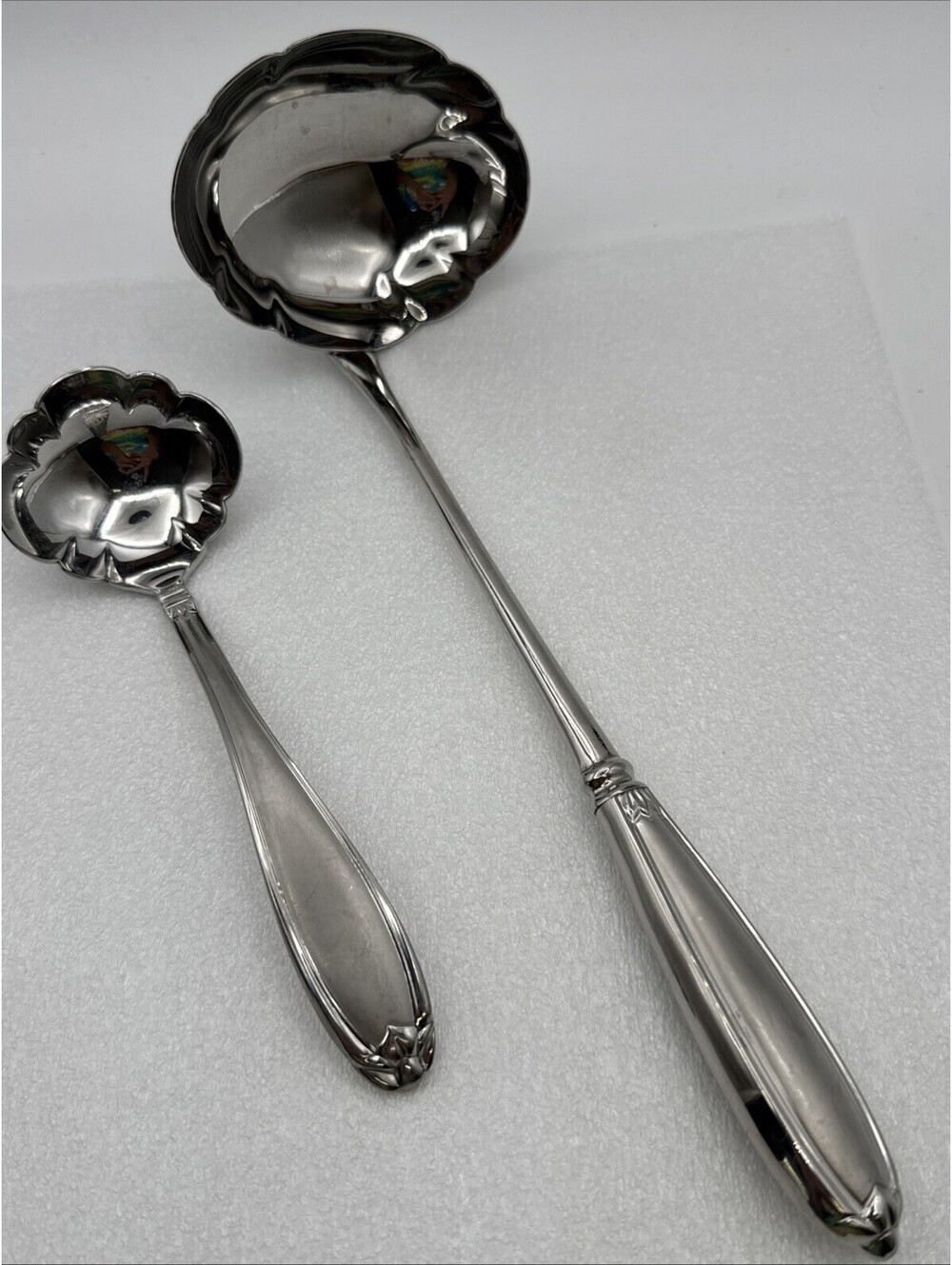 Pair Of Princess House Barrington Ladles Stainless 18/10 - 12” & 8” Flatware